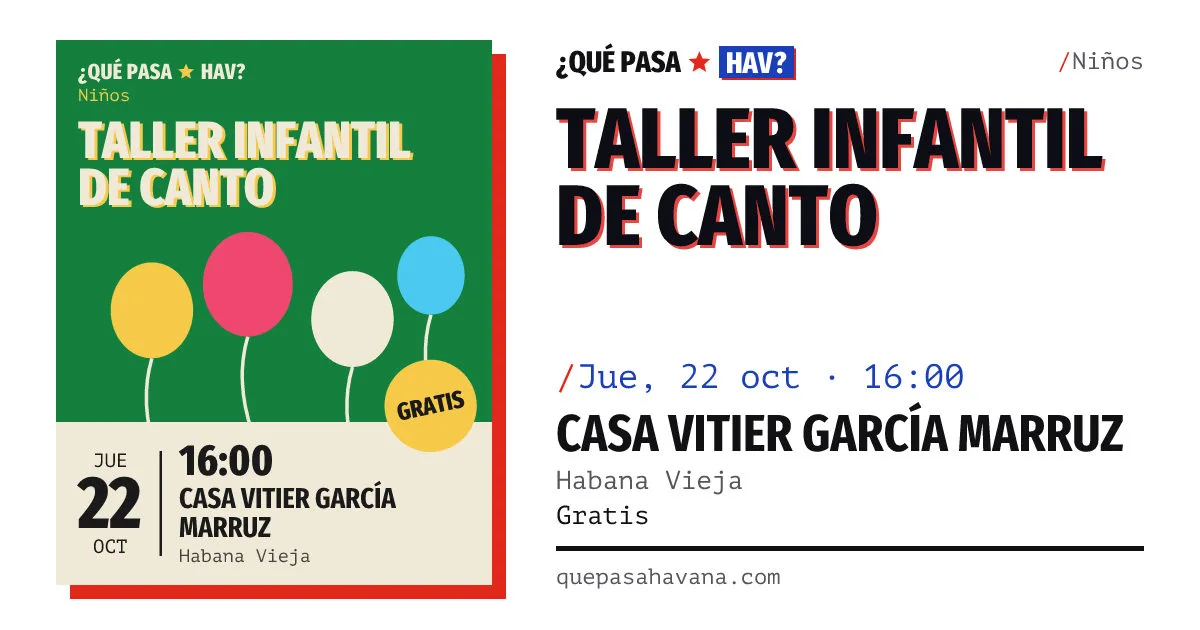 Taller infantil de Canto